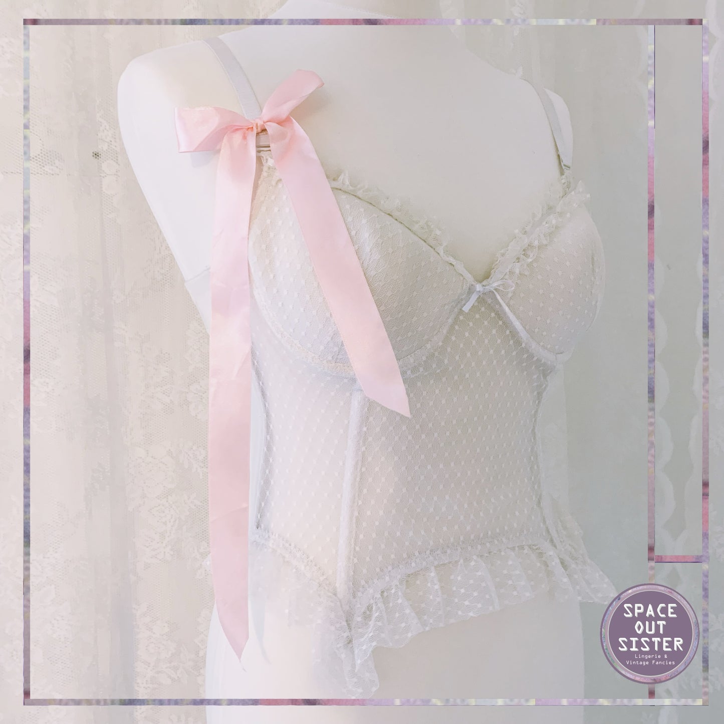 White Satin Bow Bustier