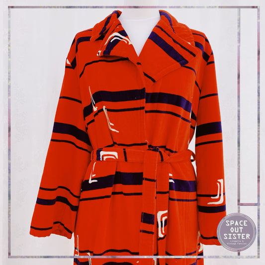 1970s Cawo Red & Navy Robe