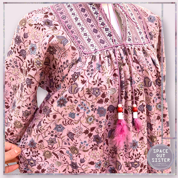 Vintage Dusky Pink Floral Nightdress