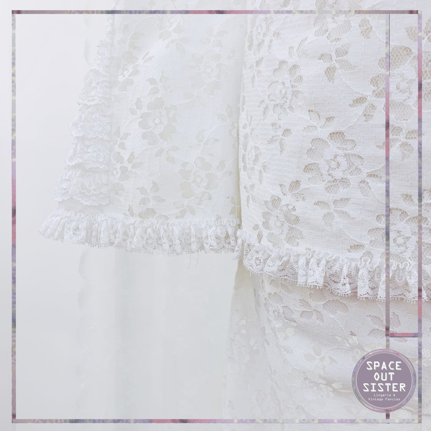 1960s Lace White Pyjama Set